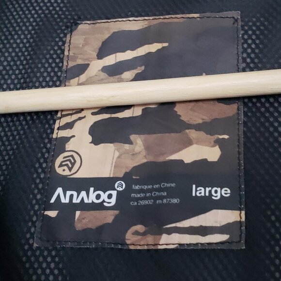 Analog Cargo Windbreaker Jacket Men's Gussets Pocket Military Green Hooded L - Picture 6 of 8